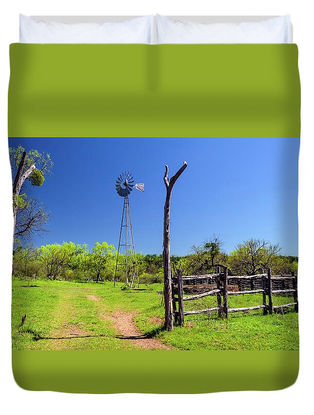 Click Gap Duvet Cover featuring the photograph Ranch at Click Gap II by Greg Reed
