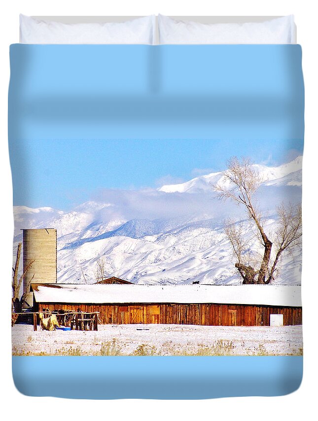 Sky Duvet Cover featuring the photograph Ranchstyle by Marilyn Diaz