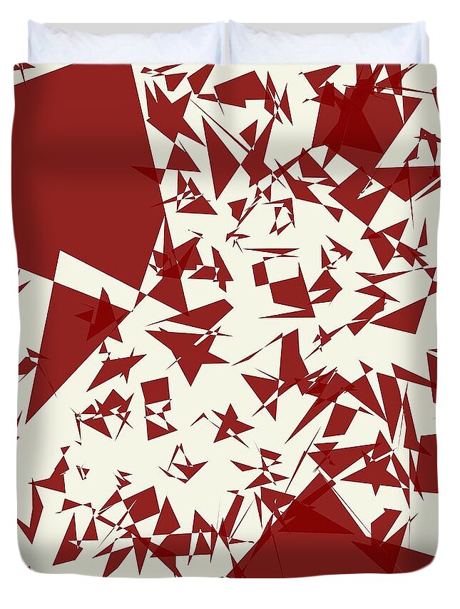 Abstract Duvet Cover featuring the digital art Random Shreds by Keshava Shukla