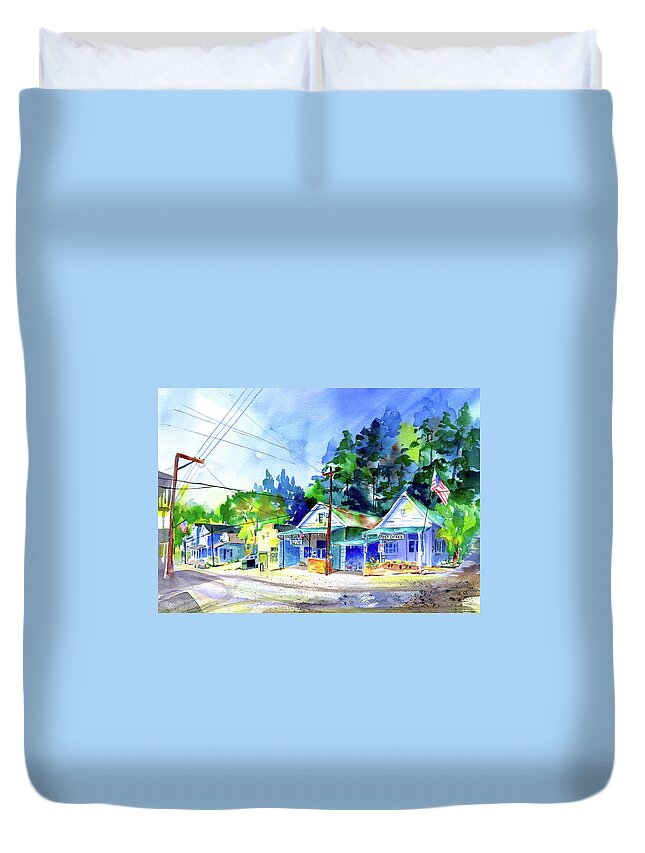 Dutch Flat Duvet Cover featuring the painting Randy's Dutch Flat by Joan Chlarson