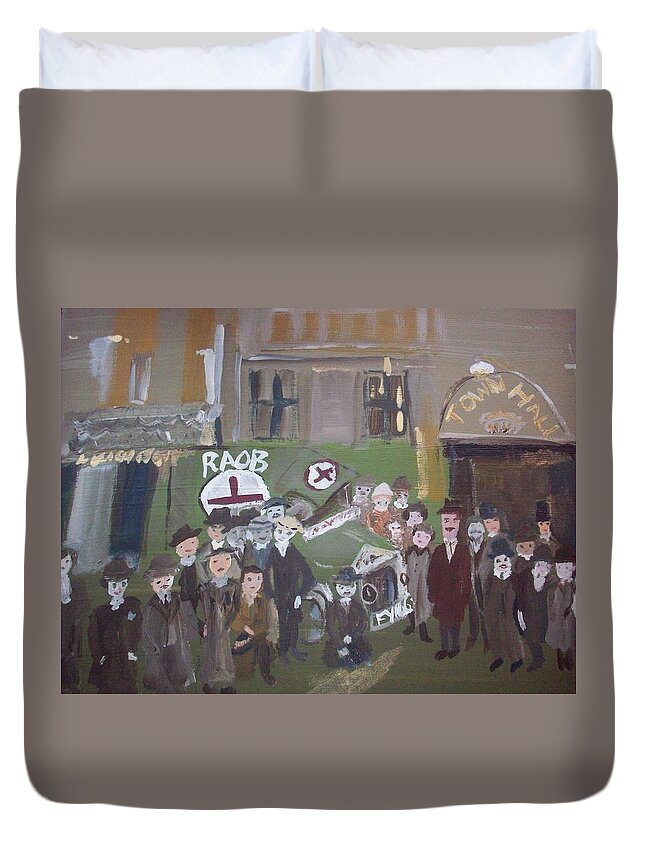 Royal Duvet Cover featuring the painting RAOB ambulance by Judith Desrosiers