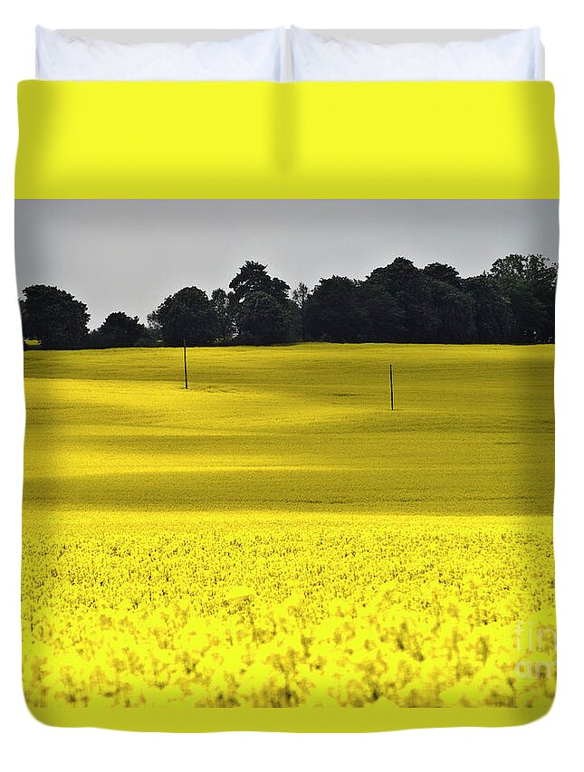 Heiko Duvet Cover featuring the photograph Rape Field in East Germany by Heiko Koehrer-Wagner