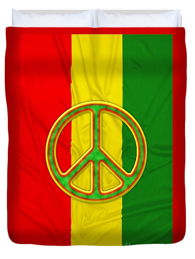 Rasta Peace Symbol Duvet Cover For Sale By Chris Macdonald