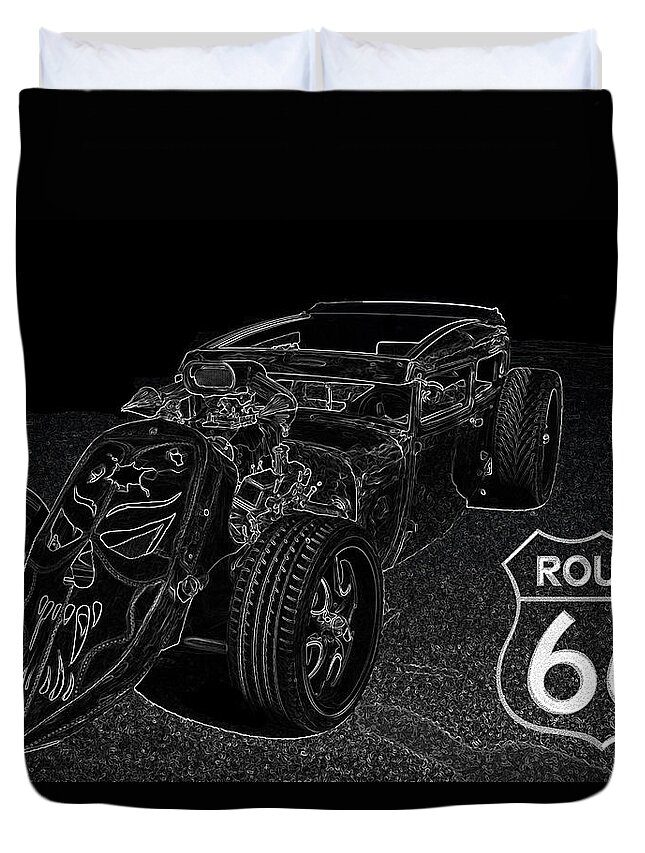 Ratrod Duvet Cover featuring the digital art Ratrod with Attitude by Darrell Foster