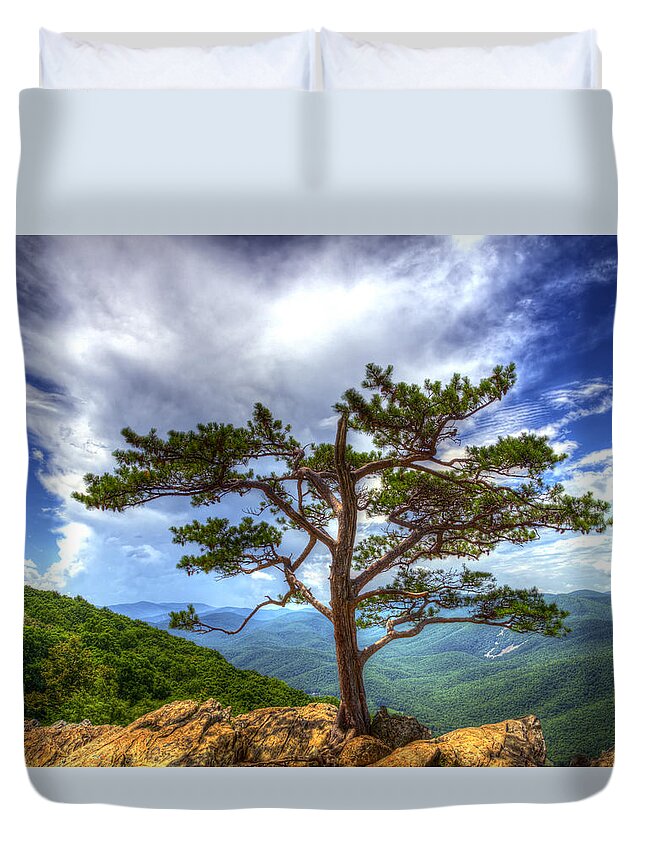 Ravens Roost Duvet Cover featuring the photograph Ravens Roost Tree by Greg Reed