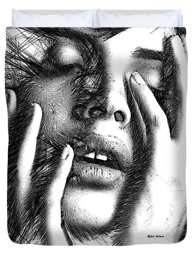 Rafael Salazar Duvet Cover featuring the digital art Raw Emotions 1286 by Rafael Salazar