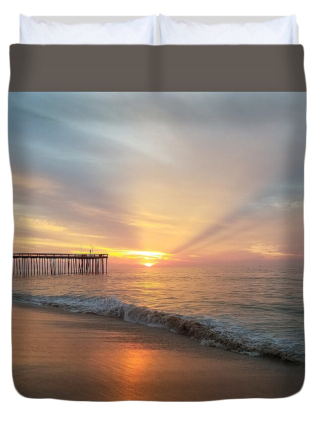 Sun Duvet Cover featuring the photograph Rays and Reflections by Robert Banach