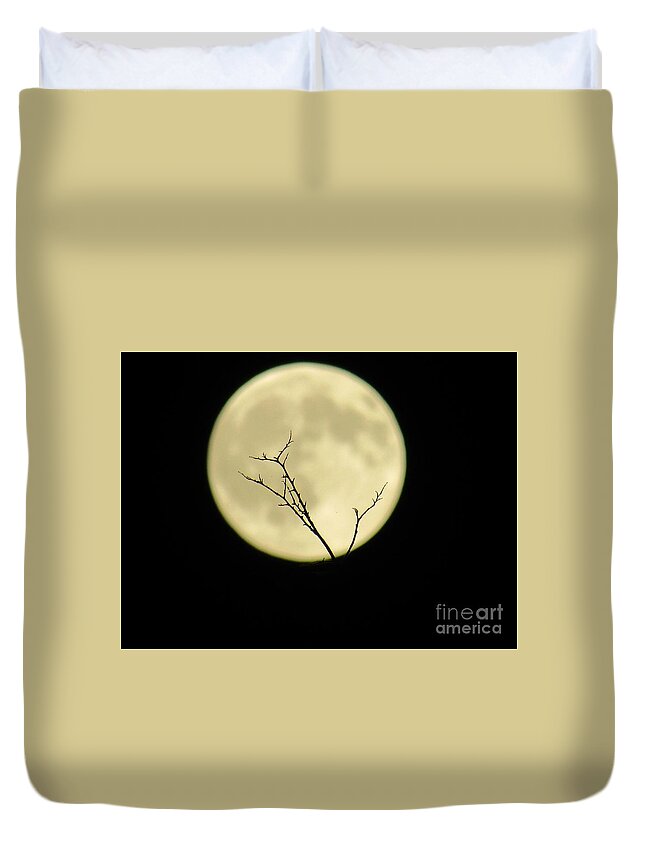  Duvet Cover featuring the photograph Reaching Out Into the Night by Kelly Awad