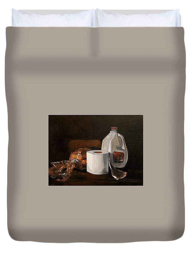 George Lucas Duvet Cover featuring the painting Ready for the Snow by George Lucas