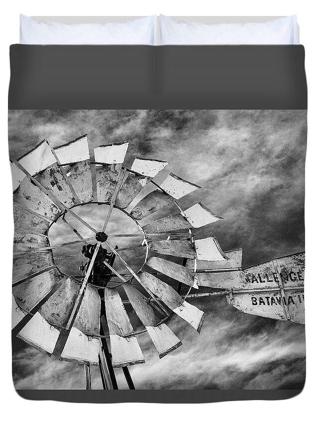 Windmill Duvet Cover featuring the photograph Ready for Wind - #1 by Stephen Stookey
