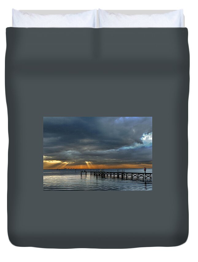 Sunset Duvet Cover featuring the photograph Rebirth by Norman Johnson