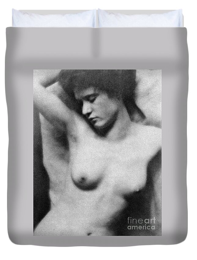 1910 Duvet Cover featuring the photograph RECLINING NUDE, c1910 by Granger