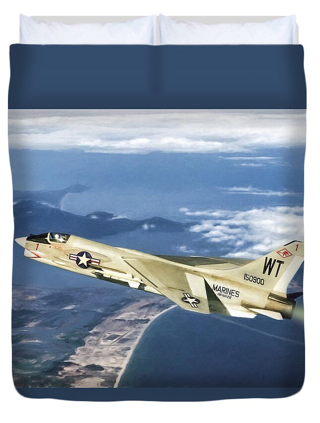 Aviation Duvet Cover featuring the digital art Red 1 Lead by Peter Chilelli