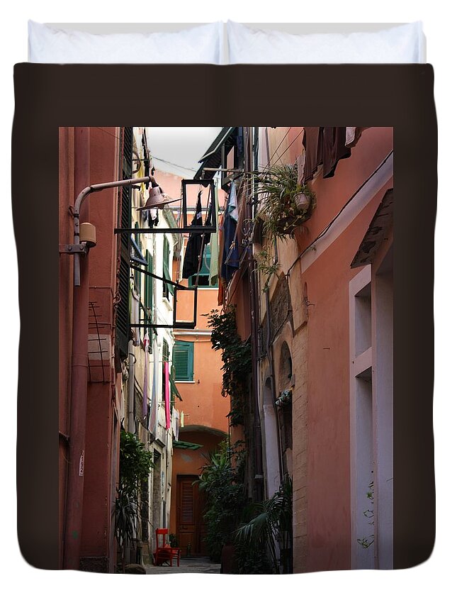 Italy Duvet Cover featuring the photograph Red Chair by Pat Purdy