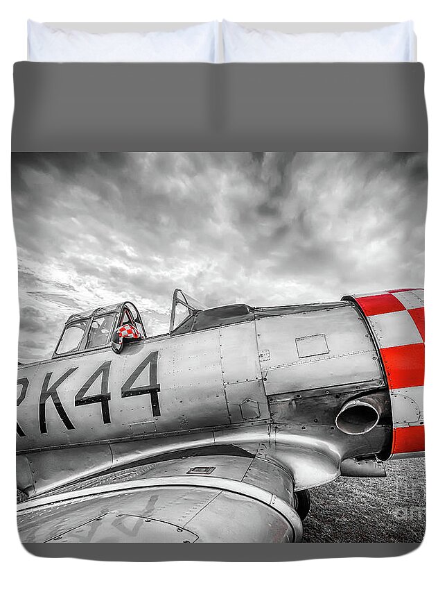 North American Duvet Cover featuring the photograph Red Checkers by Paul Quinn
