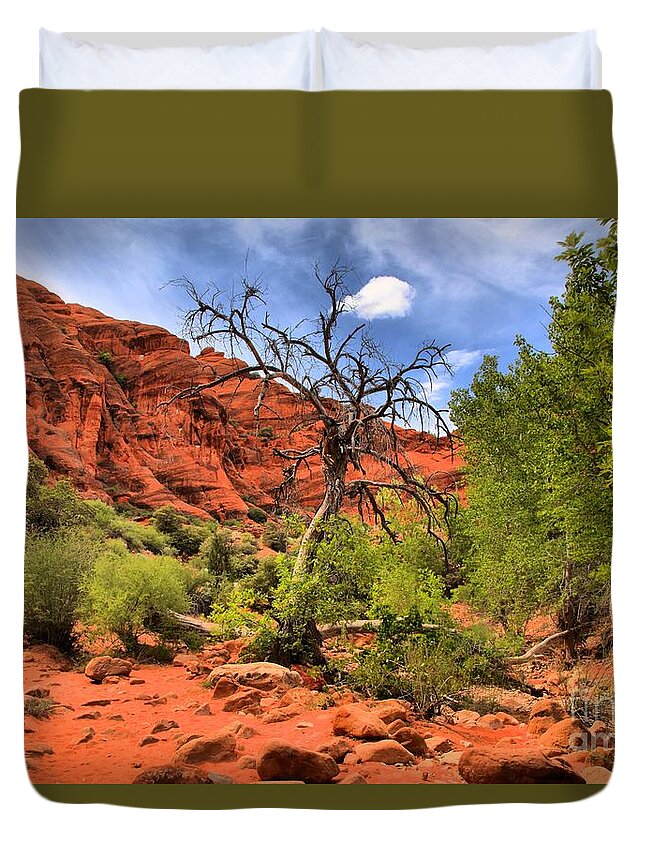 Red Cliffs Duvet Cover featuring the photograph Red Cliffs Utah Landscape by Adam Jewell