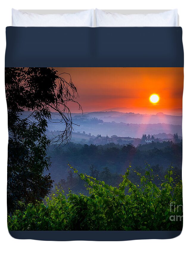 Europe Duvet Cover featuring the photograph Red Dawn by Inge Johnsson