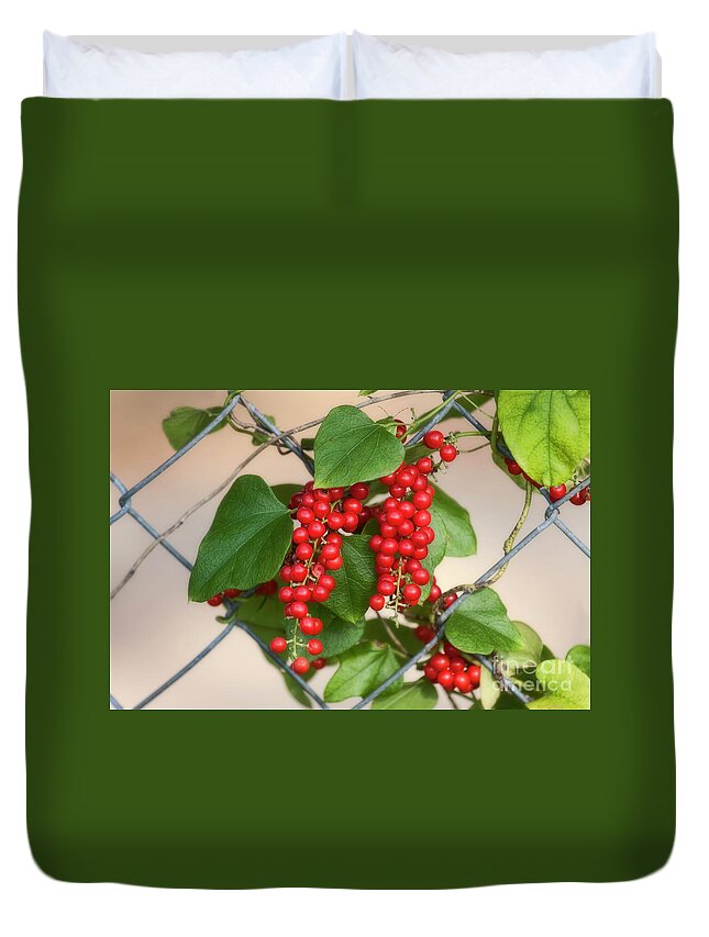 Berries Duvet Cover featuring the photograph Red Delight by Joan Bertucci