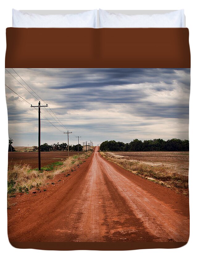 Agriculture Duvet Cover featuring the photograph Red Dirt Road by Lana Trussell