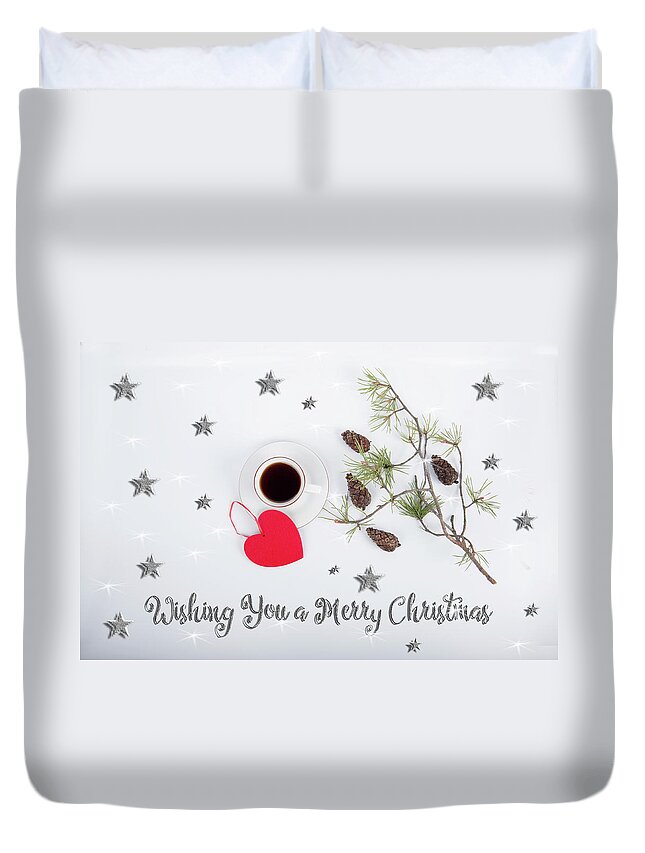 Decoration Duvet Cover featuring the photograph Red Heart for Christmas by Randi Grace Nilsberg