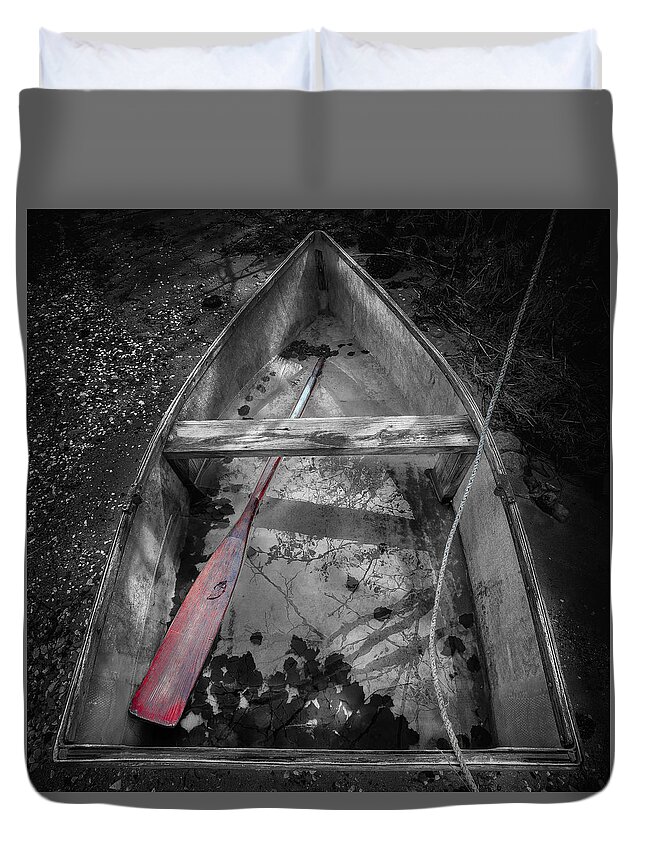 Red Oar Duvet Cover featuring the photograph Red Oar by Darius Aniunas