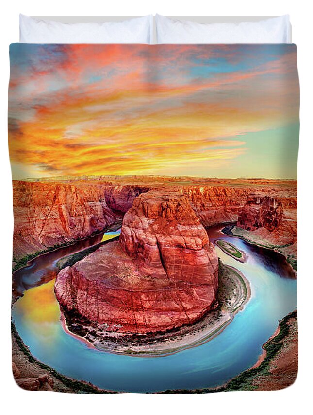 Horseshoe Bend Duvet Cover featuring the photograph Red Planet by Az Jackson