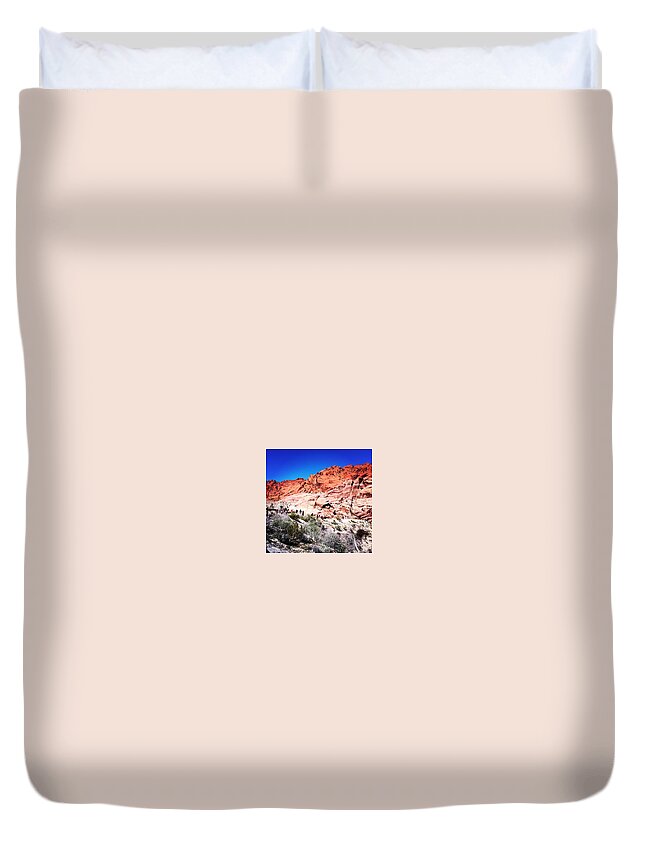 Red Rock Canyon Duvet Cover featuring the photograph Red Rock Canyon Las Vegas by Samantha Lai