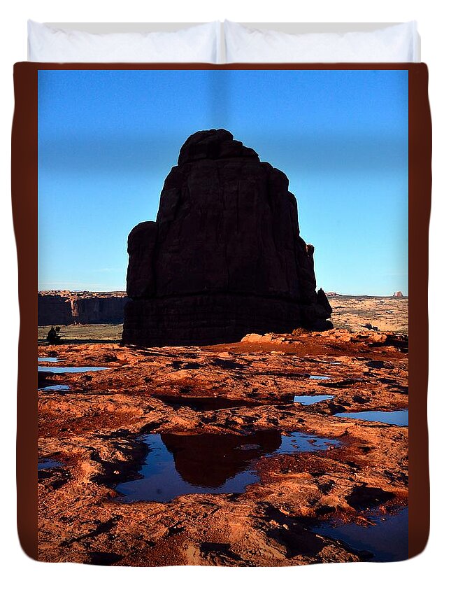 Moab Duvet Cover featuring the photograph Red Rock Reflection at Sunset by Tranquil Light Photography