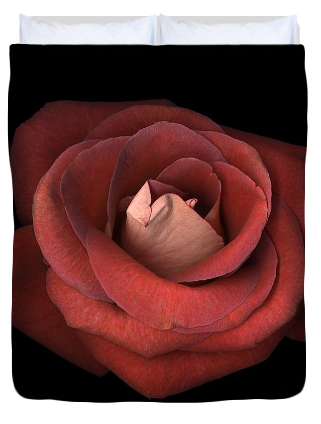 Red Rose Duvet Cover featuring the photograph Red Rose by Test
