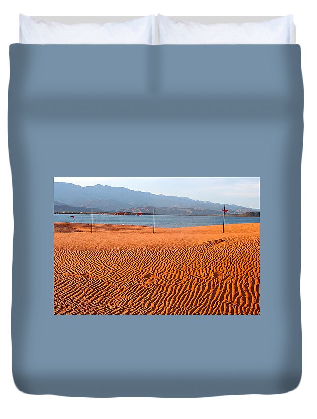 High Desert Duvet Cover featuring the photograph Red Sand Waves by Patricia Haynes