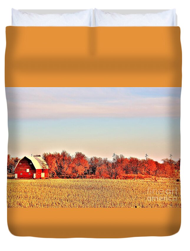 Barn Duvet Cover featuring the photograph Reds and Oranges by Merle Grenz
