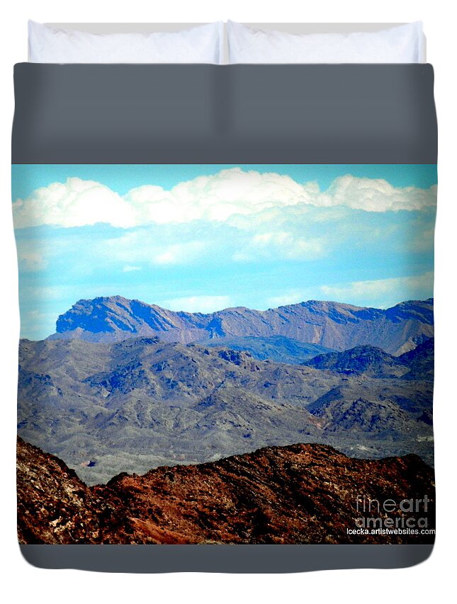 Earth Duvet Cover featuring the photograph Reds courage by Barbara Leigh Art