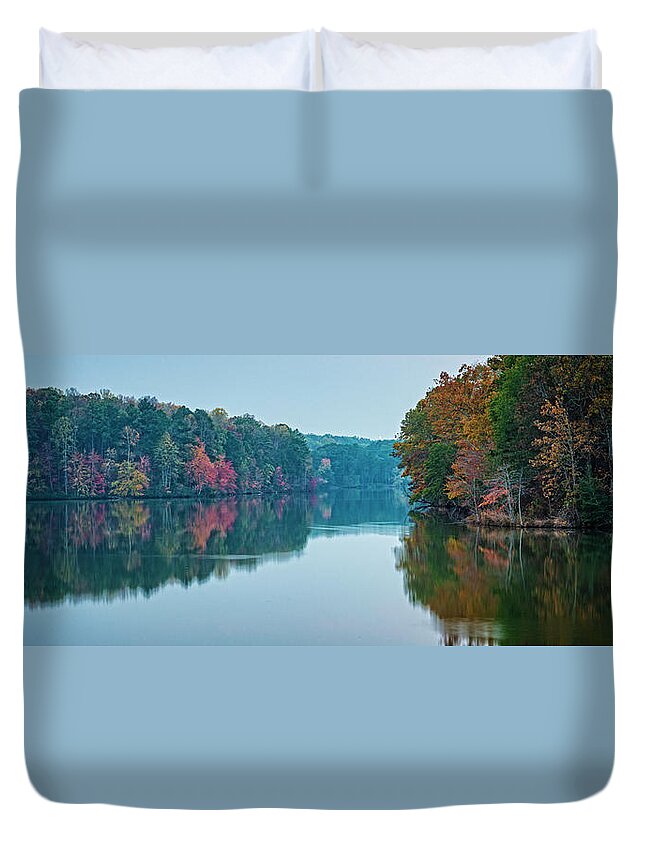Fall Colors Duvet Cover featuring the photograph Reflection III by David Waldrop