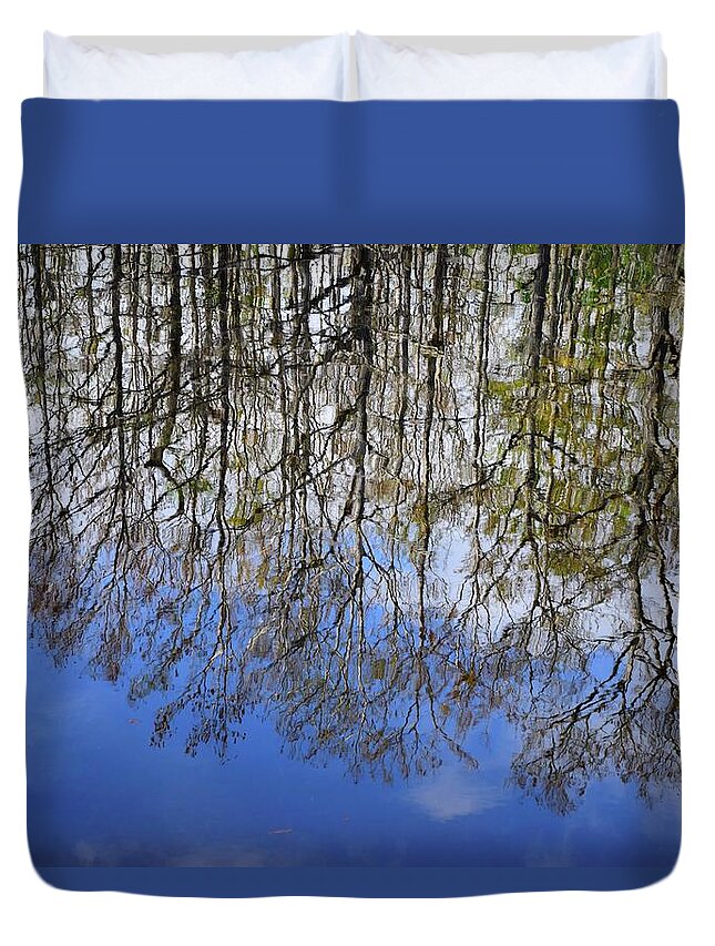 Florida Duvet Cover featuring the photograph Reflection Straight Up by Florene Welebny