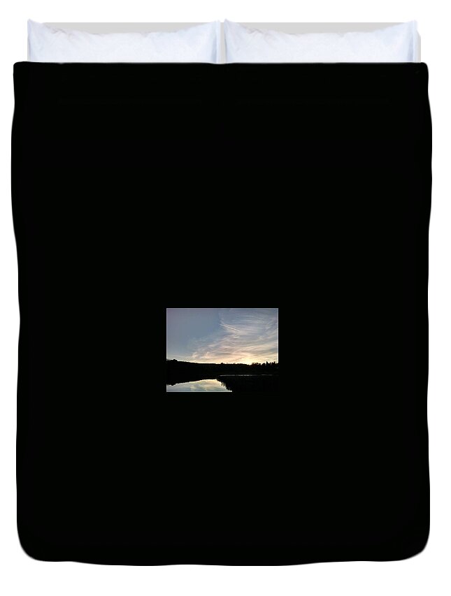 Reflections Duvet Cover featuring the photograph Reflections At Dusk by Krys Whitney