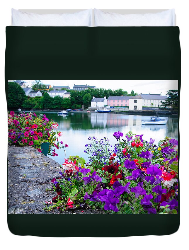 Kinsale Duvet Cover featuring the photograph Reflections at Kinsale Ireland by Roberta Kayne
