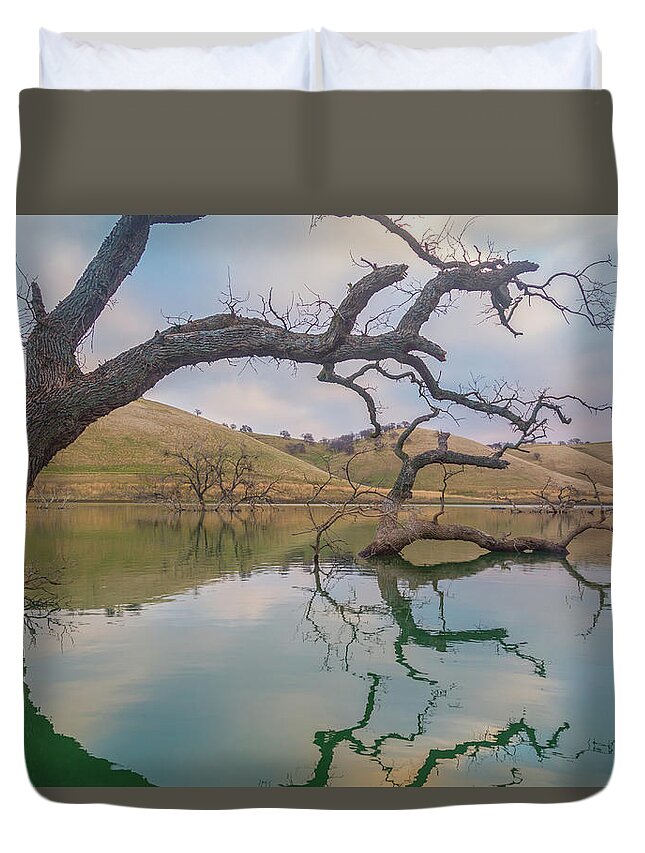 Landscape Duvet Cover featuring the photograph Reflections at Los Vaqueros by Marc Crumpler