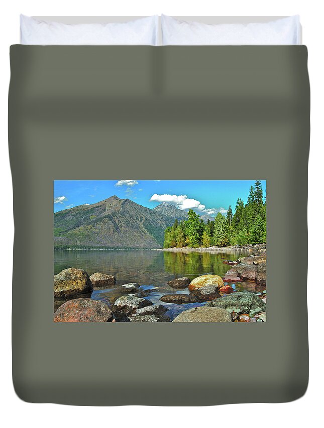 Montana Duvet Cover featuring the photograph Reflections Glacier National Park by Michael Peychich