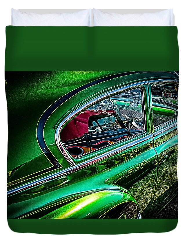 Jay Stockhaus Duvet Cover featuring the photograph Reflections in Green by Jay Stockhaus