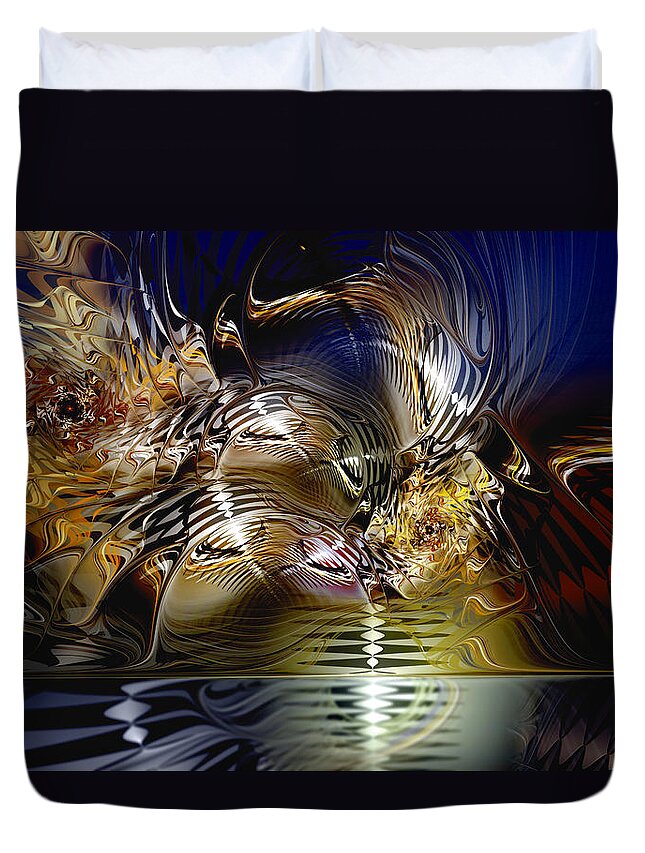 Abstract Duvet Cover featuring the digital art Reflections of the Dervish by Casey Kotas