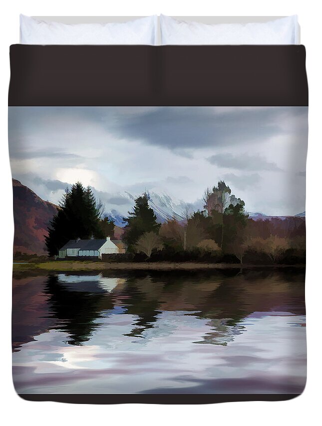 Loch Etive Duvet Cover featuring the photograph Reflections Scotland by Lynn Bolt