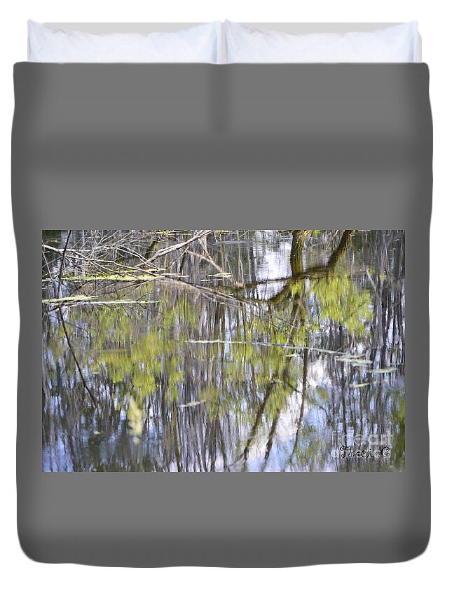 Swamp Duvet Cover featuring the photograph Reflective Listening by Traci Cottingham