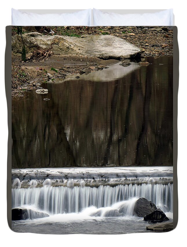 03.19.16_b Img_0234 Duvet Cover featuring the photograph Reflexions and Water Fall by Dorin Adrian Berbier