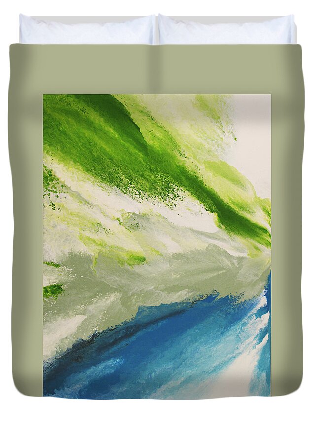 Water Duvet Cover featuring the painting Refresh by Linda Bailey