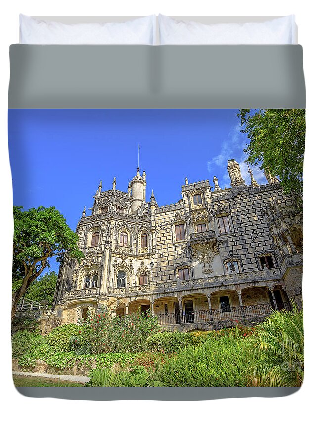 Sintra Duvet Cover featuring the photograph Regaleira Palace Sintra by Benny Marty