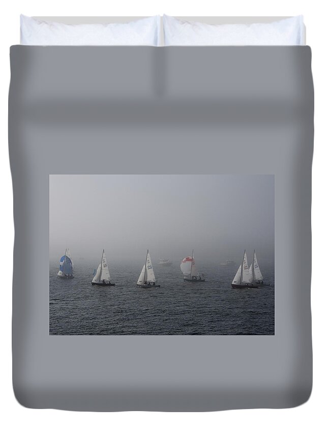 Boat Duvet Cover featuring the photograph Regatta by Steven Natanson
