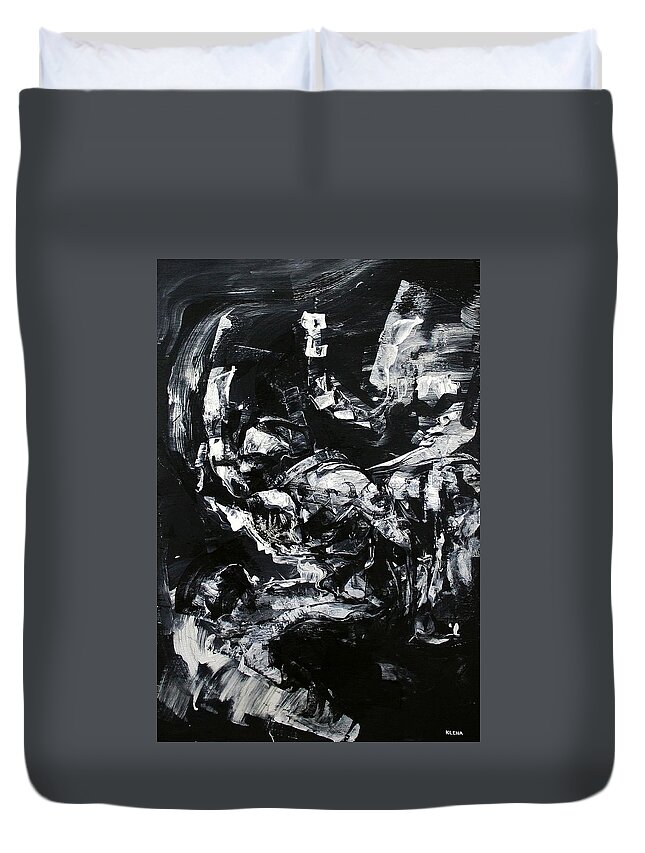 Reincarnation Duvet Cover featuring the painting Reincarnation is Our Punishment by Jeff Klena