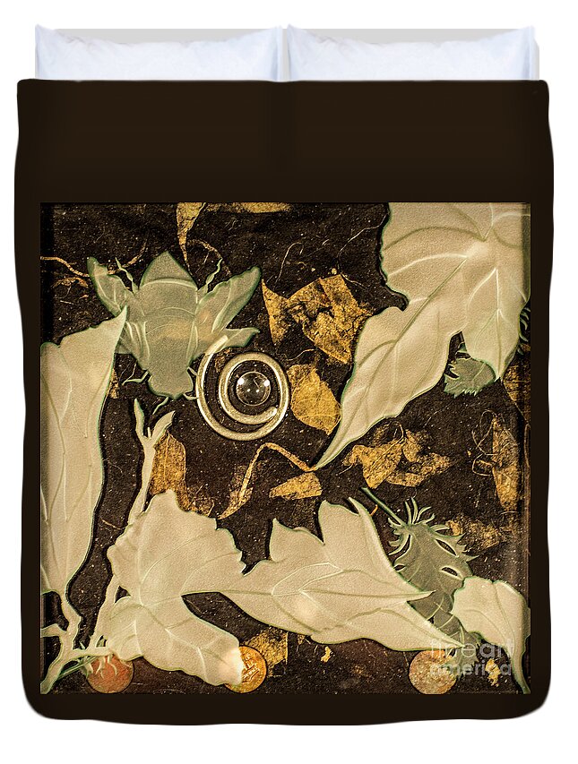 Bees Duvet Cover featuring the glass art Remembrance V by Alone Larsen