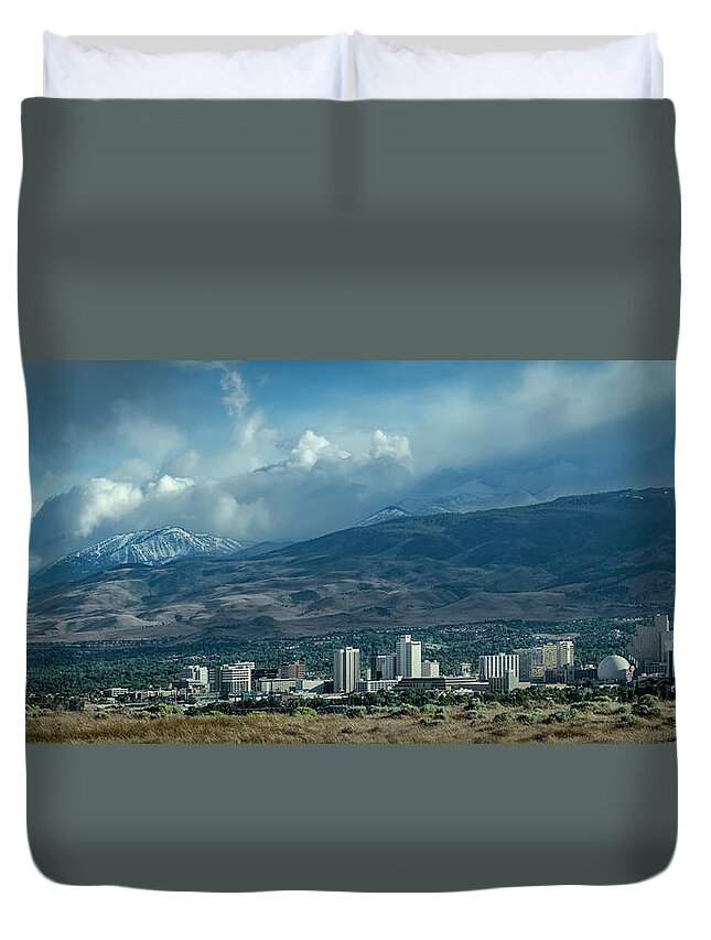 Reno Duvet Cover featuring the photograph Reno Storm by Rick Mosher