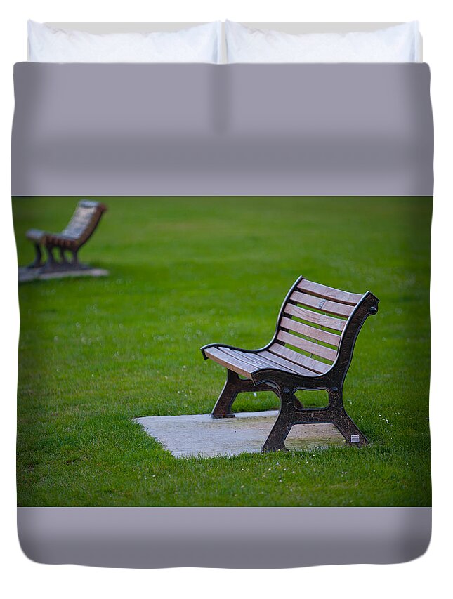 Bench Duvet Cover featuring the photograph Resting Place by Helen Jackson